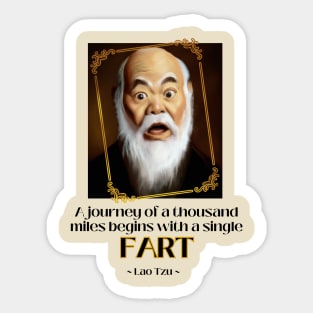 Lao Tzu Life Quote Journey FARTs Sticker